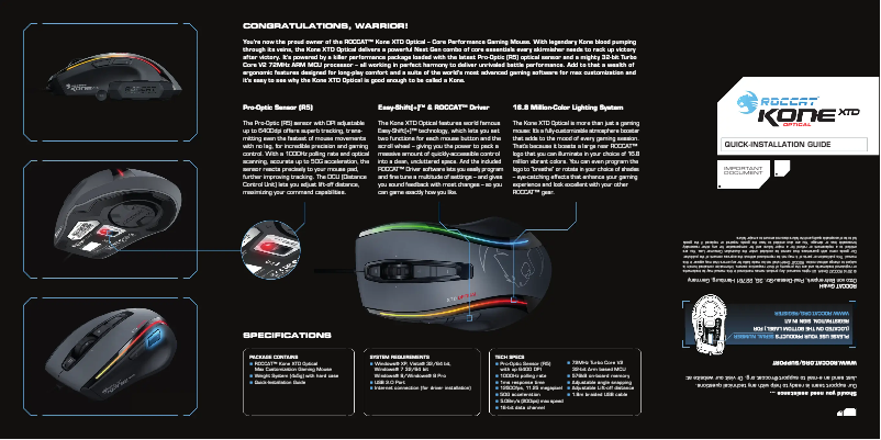 Página nº 1 - Manual de usuario Roccat Kone XTD Optical