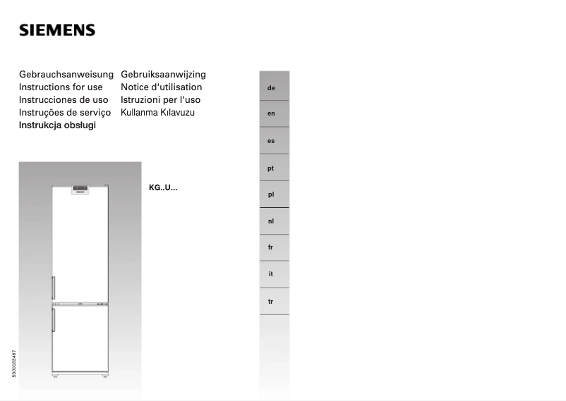 Imagen de la primera página del manual del dispositivo KG36U193