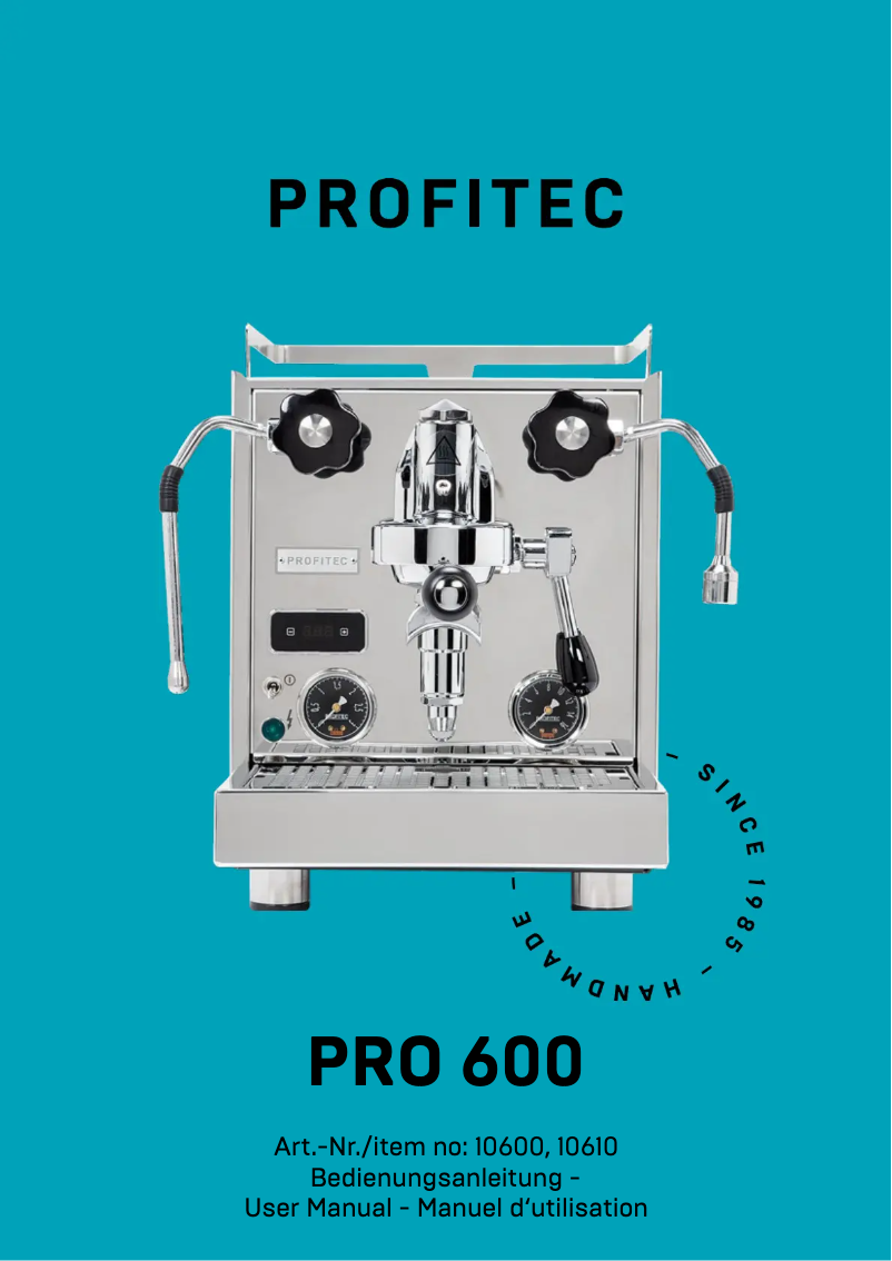 Página 1 del manual Manual de usuario Profitec Pro 600