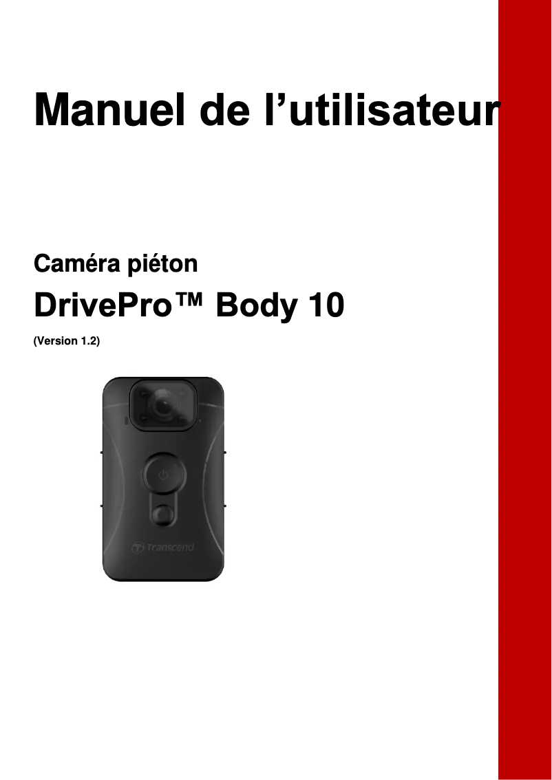 Página nº 1 - Manual de usuario Transcend DrivePro Body 10