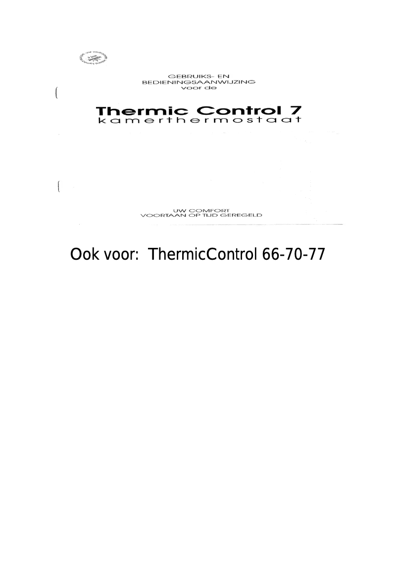 Página 1 del manual Manual de usuario Amfra Thermic Control 7