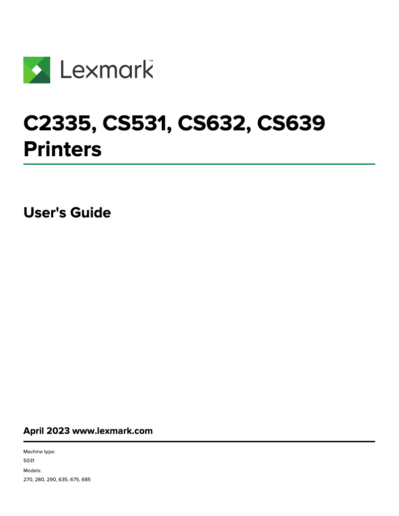 Imagen de la primera página del manual del dispositivo CS531dw