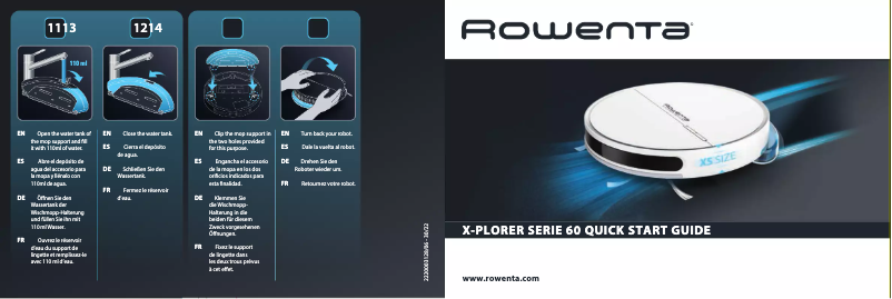 Página 1 del manual Guía de inicio rápido Rowenta Explorer Serie 60 RR7447