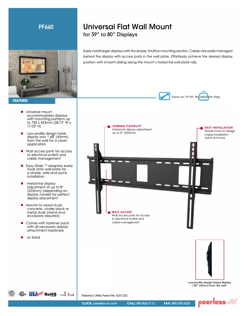 Página 1 del manual Manual de usuario Peerless-AV PF660