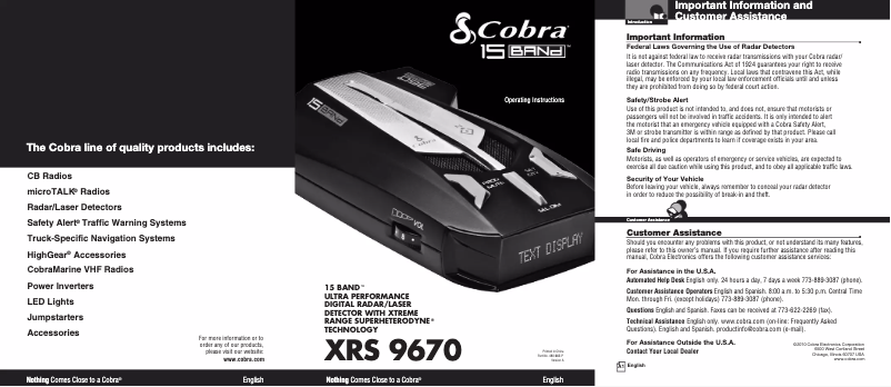 Imagen de la primera página del manual del dispositivo XRS 9670