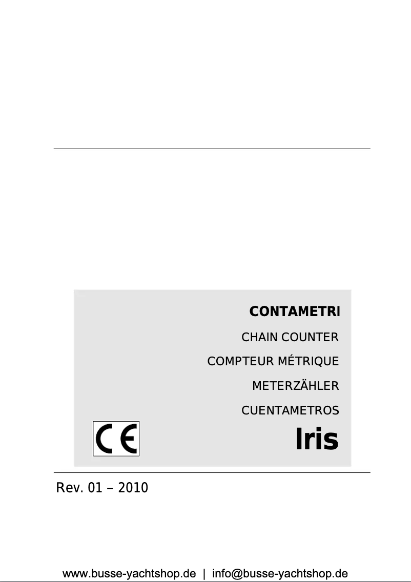 Imagen de la primera página del manual del dispositivo Iris