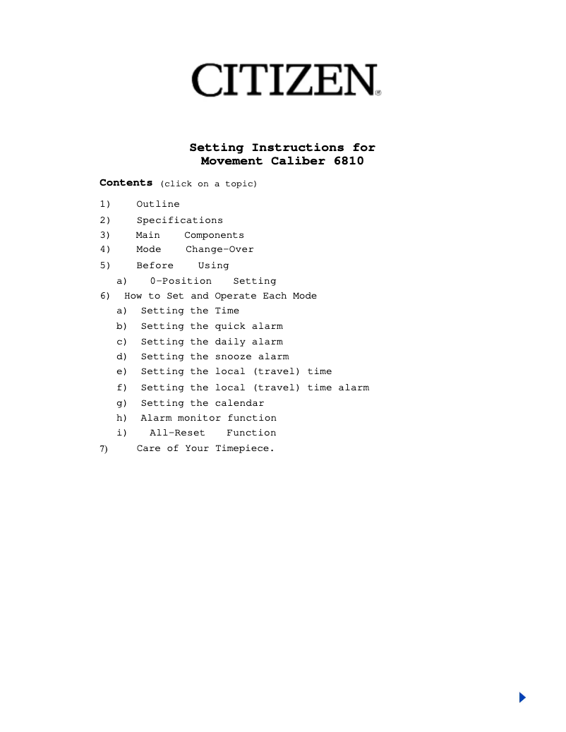 Página 1 del manual Manual de usuario Citizen CAL 6810