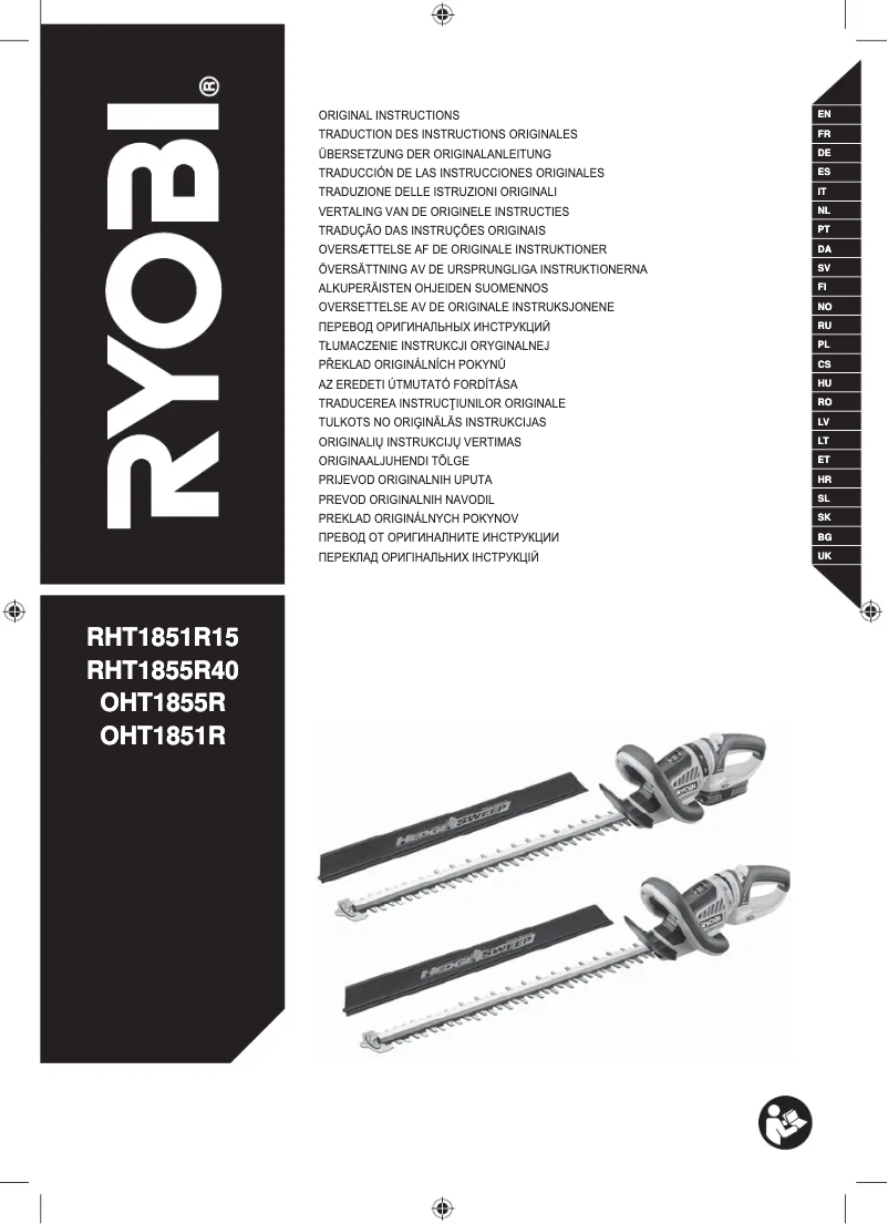 Página 1 del manual Manual de usuario RYOBI RHT1855R40F