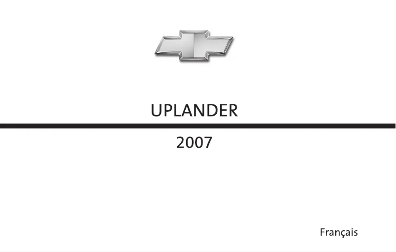 Página 1 del manual Manual de usuario Chevrolet Uplander (2007)