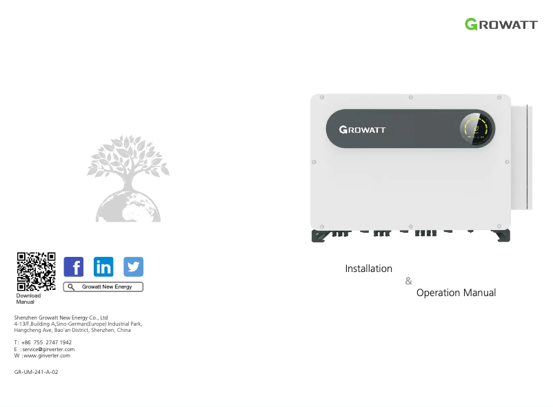 Página 1 del manual Manual de usuario Growatt MAX 100KTL3-X LV