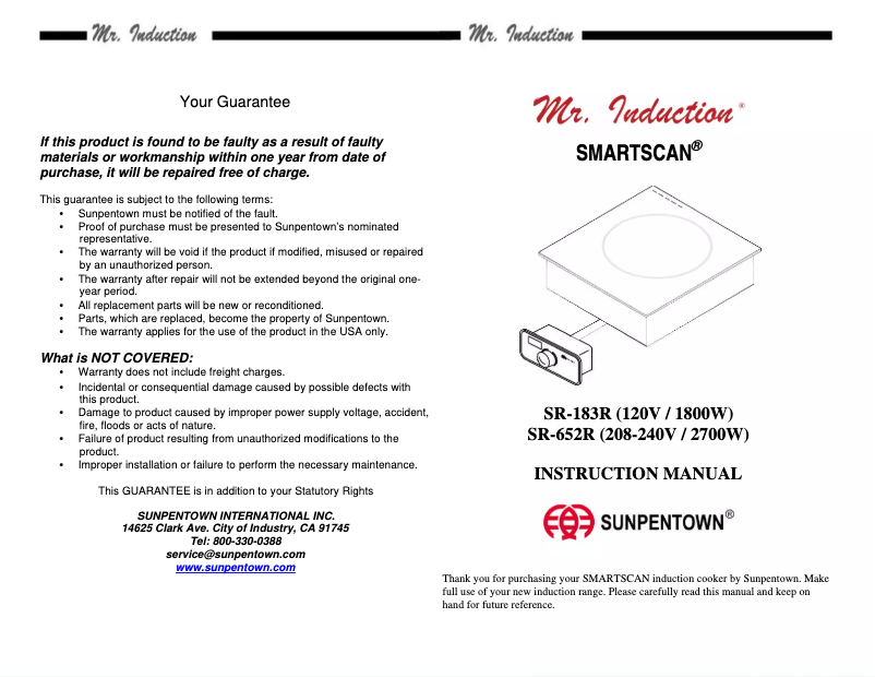 Imagen de la primera página del manual del dispositivo SR-652R