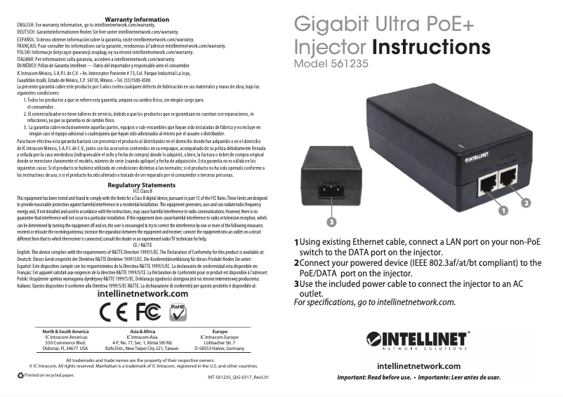 Imagen de la primera página del manual del dispositivo 561235