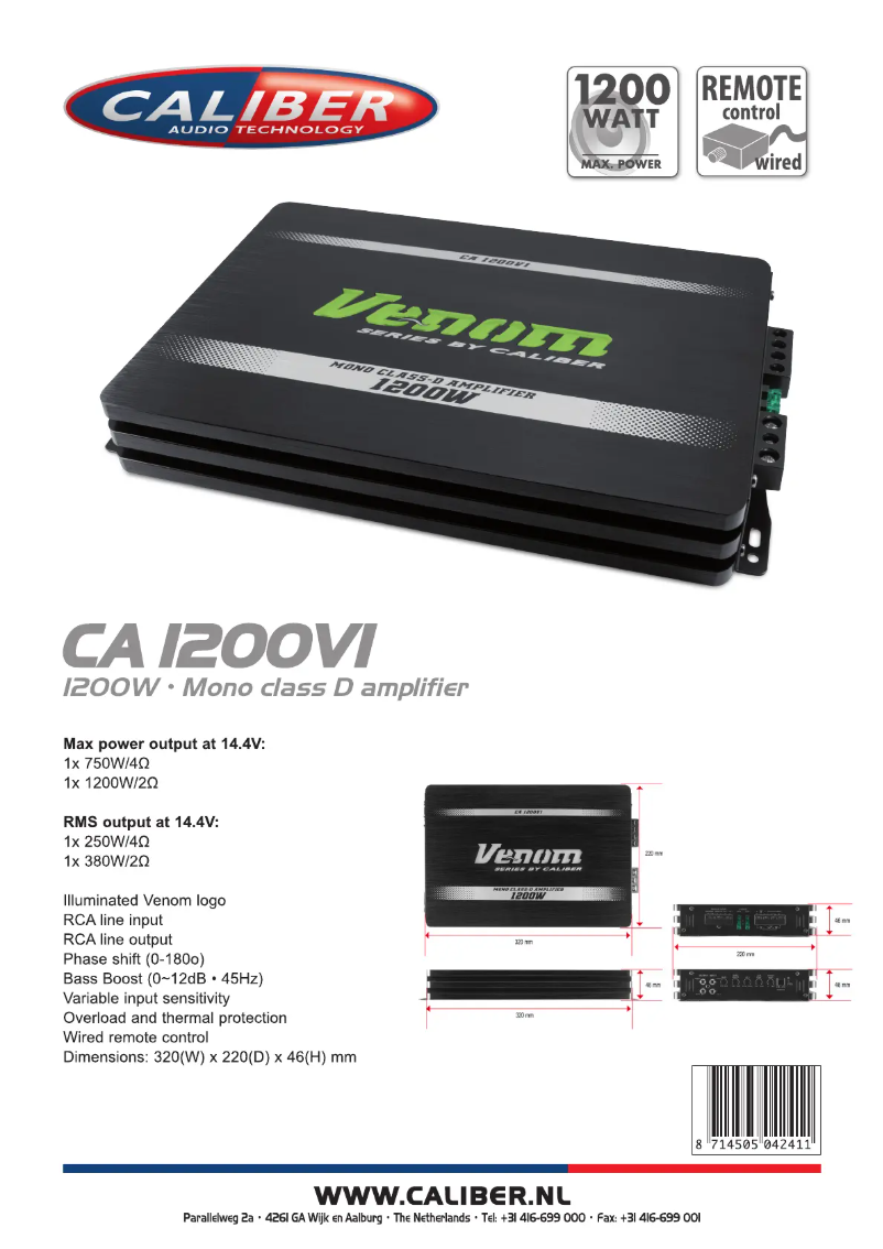 Página 1 del manual Manual de usuario Caliber CA1200V1