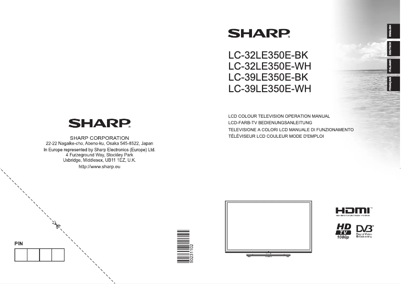 Imagen de la primera página del manual del dispositivo LC-39LE350E
