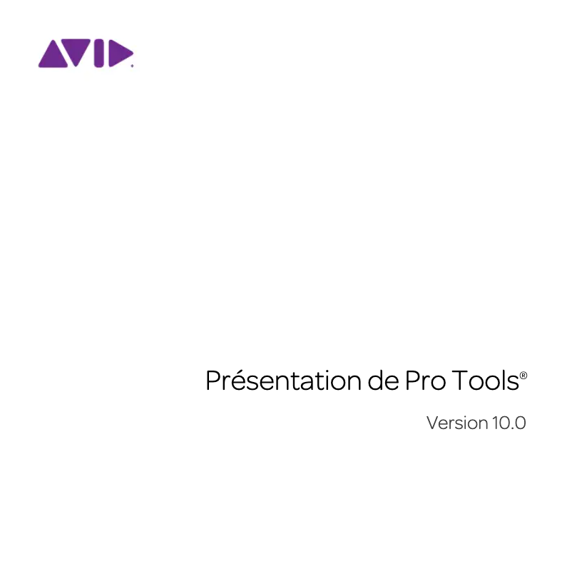 Imagen de la primera página del manual del dispositivo Pro Tools 10.0
