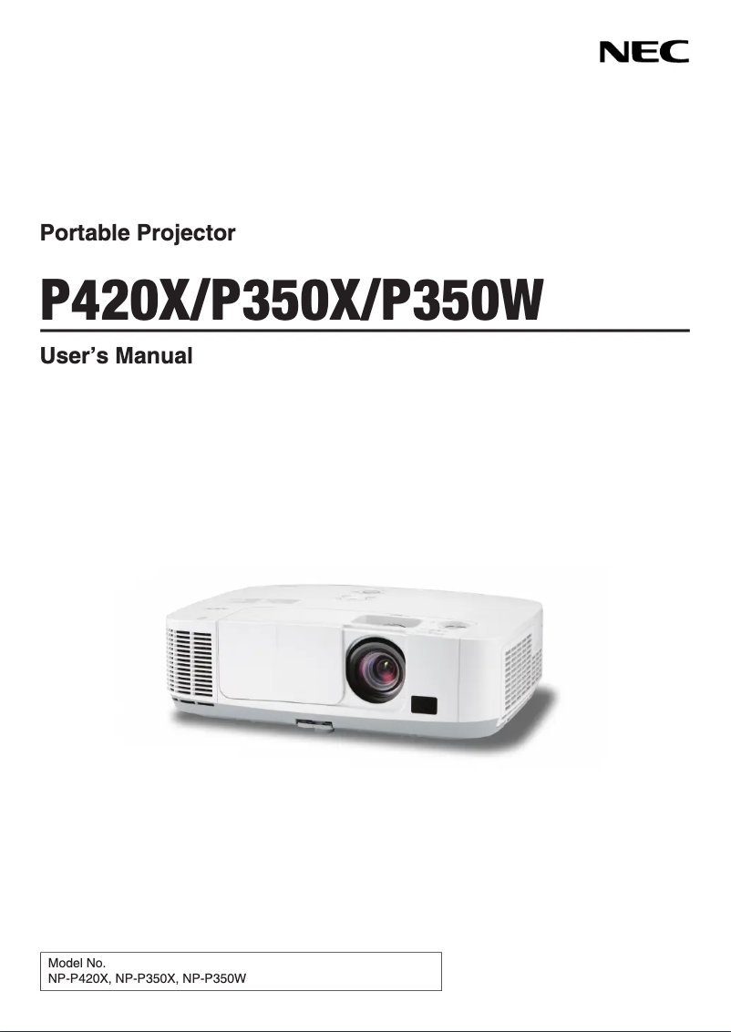 Página 1 del manual Manual de usuario NEC NP-P350W