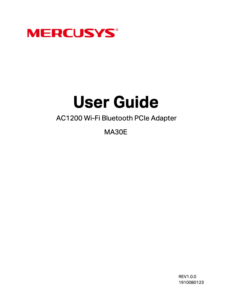 Imagen de la primera página del manual del dispositivo MA30E