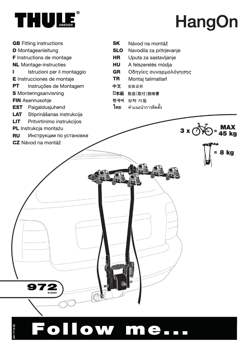 Página 1 del manual Manual de usuario Thule HangOn 9708