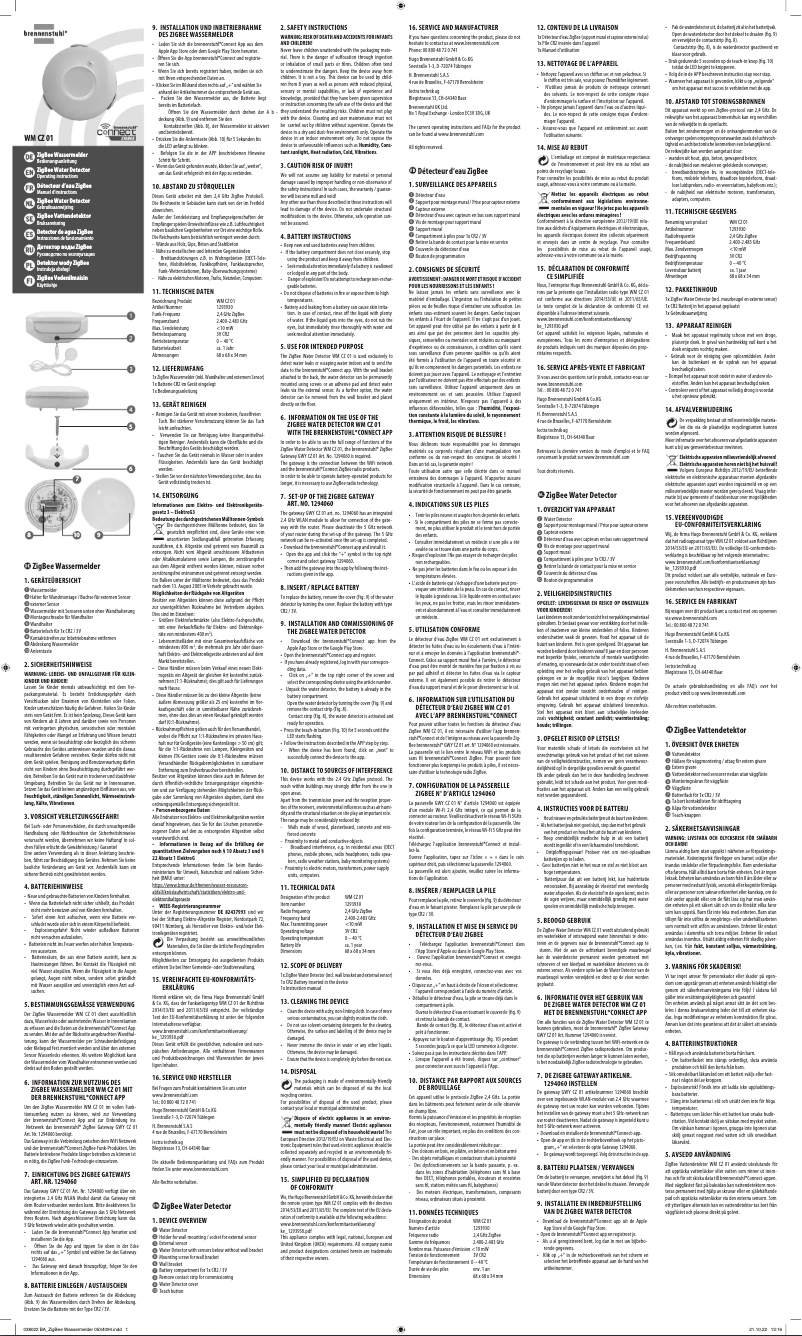Imagen de la primera página del manual del dispositivo WM CZ 01