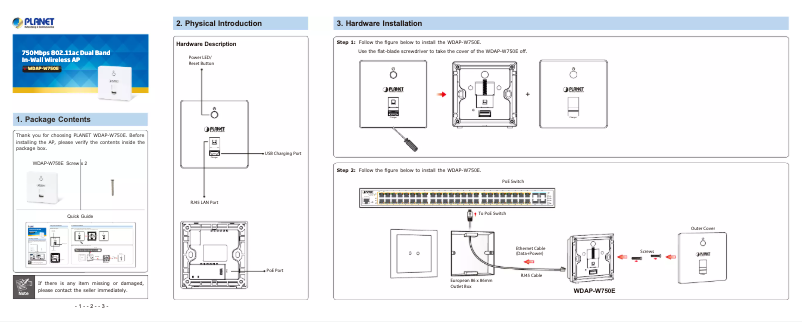 Imagen de la primera página del manual del dispositivo WDAP-W750E