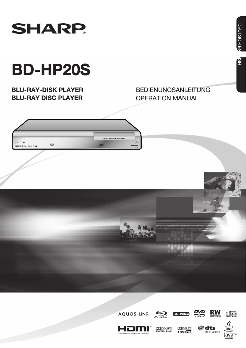 Página 1 del manual Manual de usuario Sharp BD-HP20S