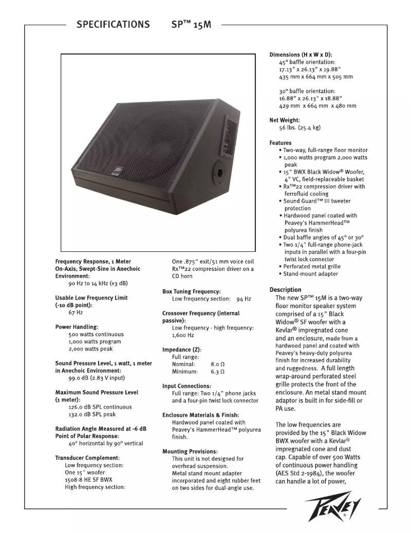 Imagen de la primera página del manual del dispositivo SP 15M