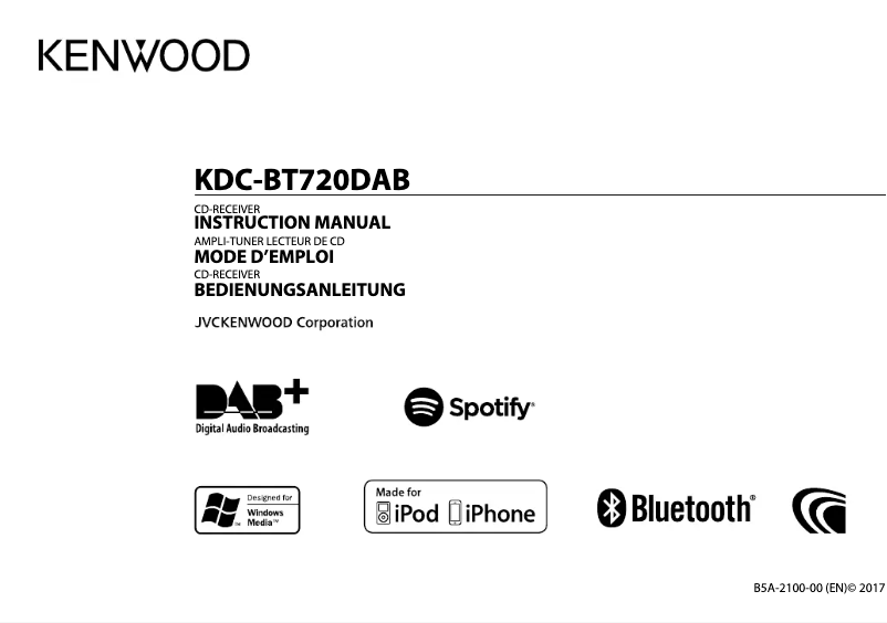 Página nº 1 - Manual de usuario Kenwood KDC-BT720DAB