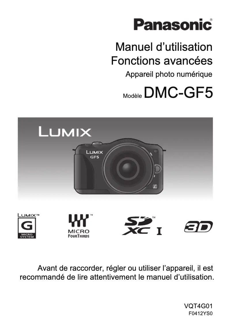 Imagen de la primera página del manual del dispositivo Lumix DMC-GF5