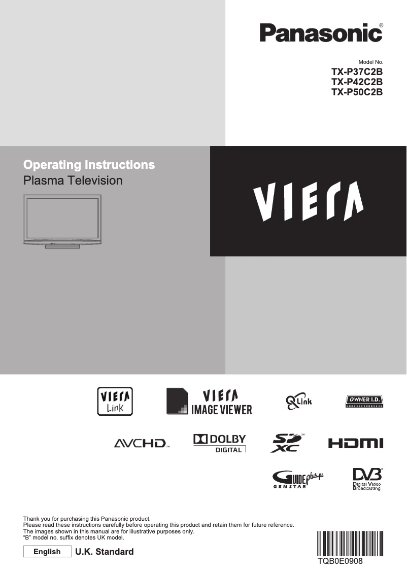 Imagen de la primera página del manual del dispositivo TX-P50C2B