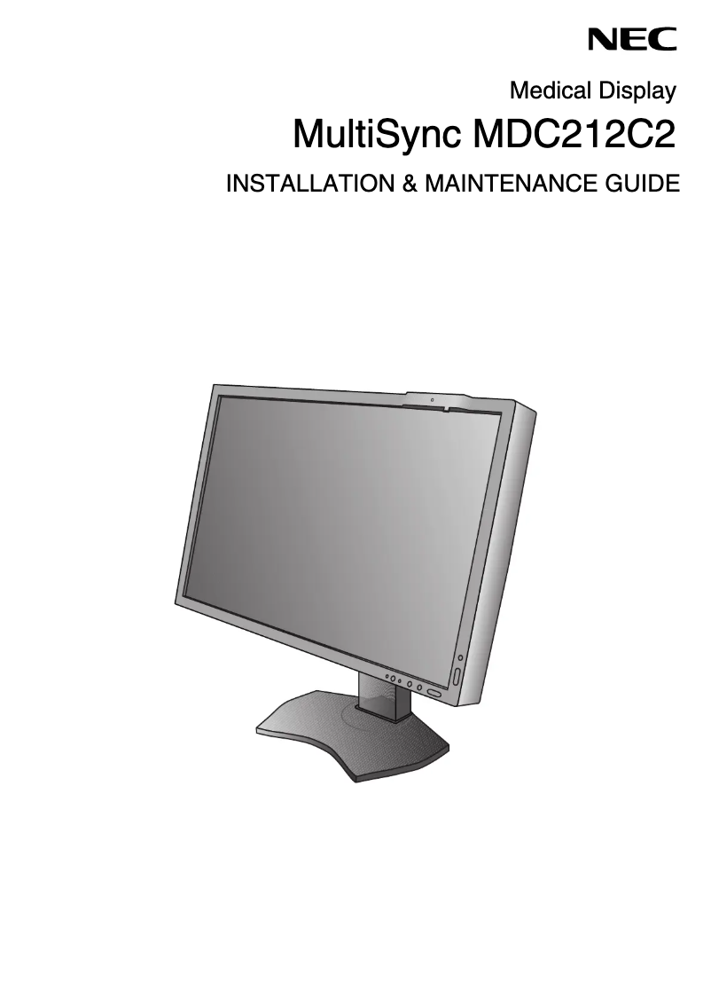 Imagen de la primera página del manual del dispositivo MultiSync MDC212C2