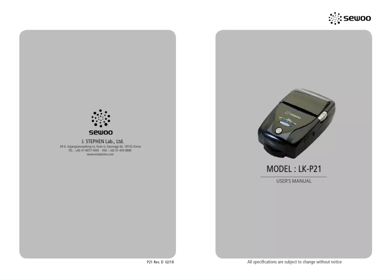 Página 1 del manual Manual de usuario POS-X LK-P21
