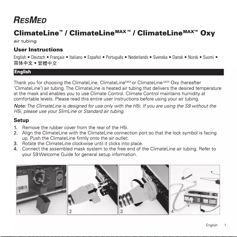 Imagen de la primera página del manual del dispositivo ClimateLine MAX Oxy