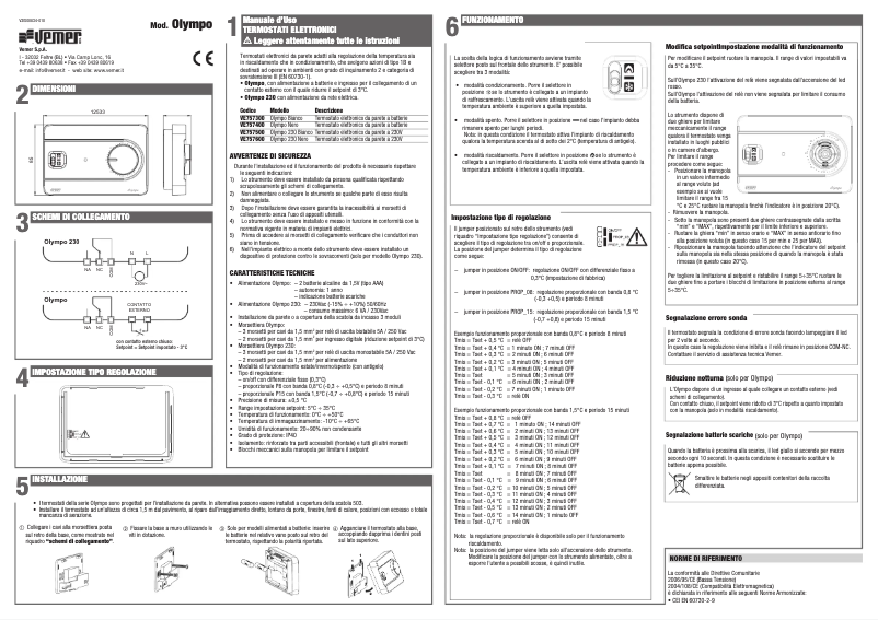 Imagen de la primera página del manual del dispositivo Olympo