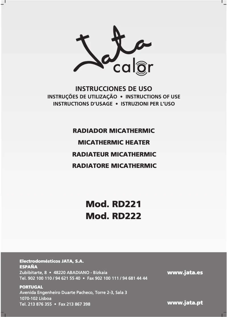 Página 1 del manual Manual de usuario Jata RD221