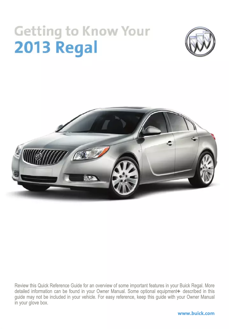Página 1 del manual Guía de inicio rápido Buick Regal (2013)