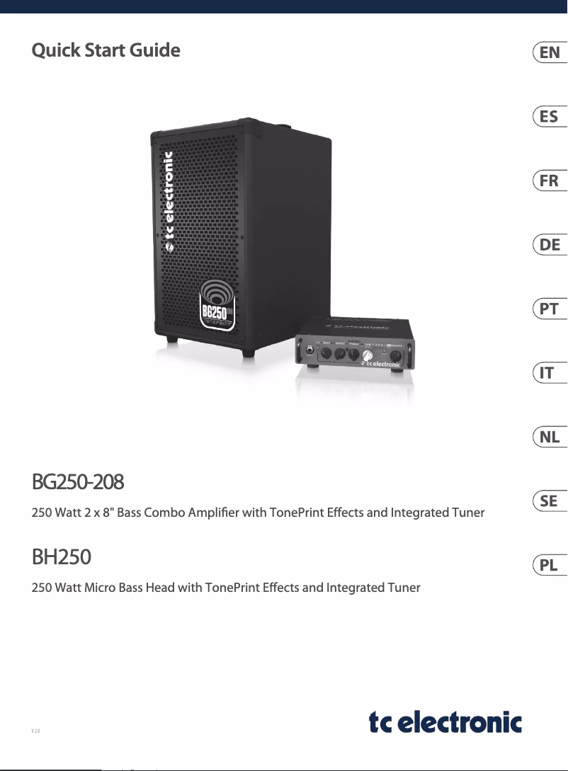 Imagen de la primera página del manual del dispositivo BG250-208