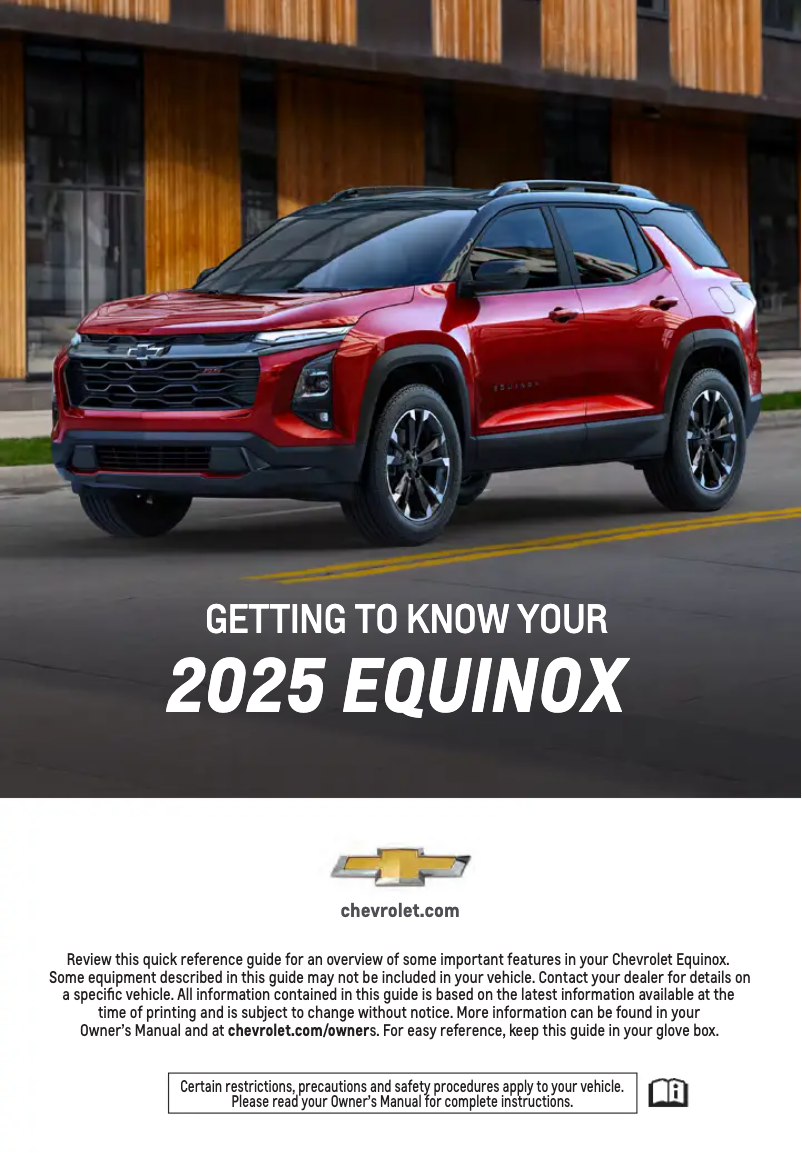 Página 1 del manual Guía de inicio rápido Chevrolet Equinox (2025)