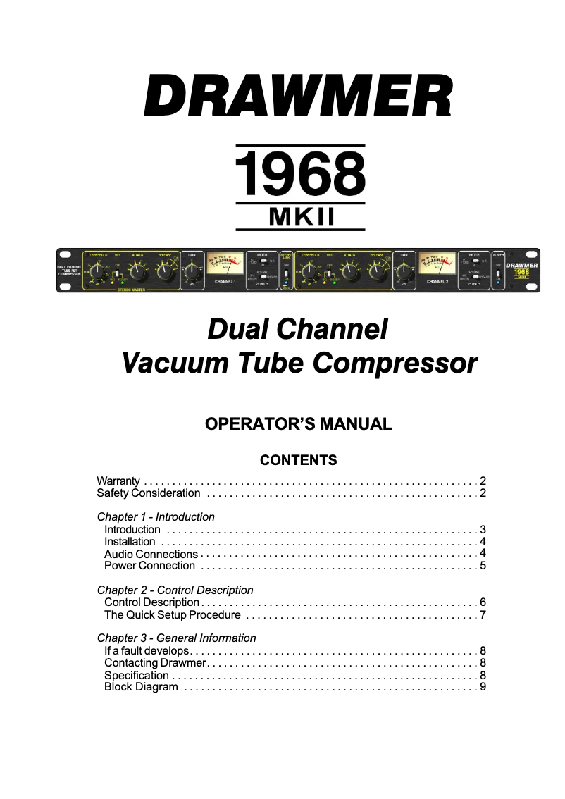 Página 1 del manual Manual de usuario Drawmer 1968 MkII