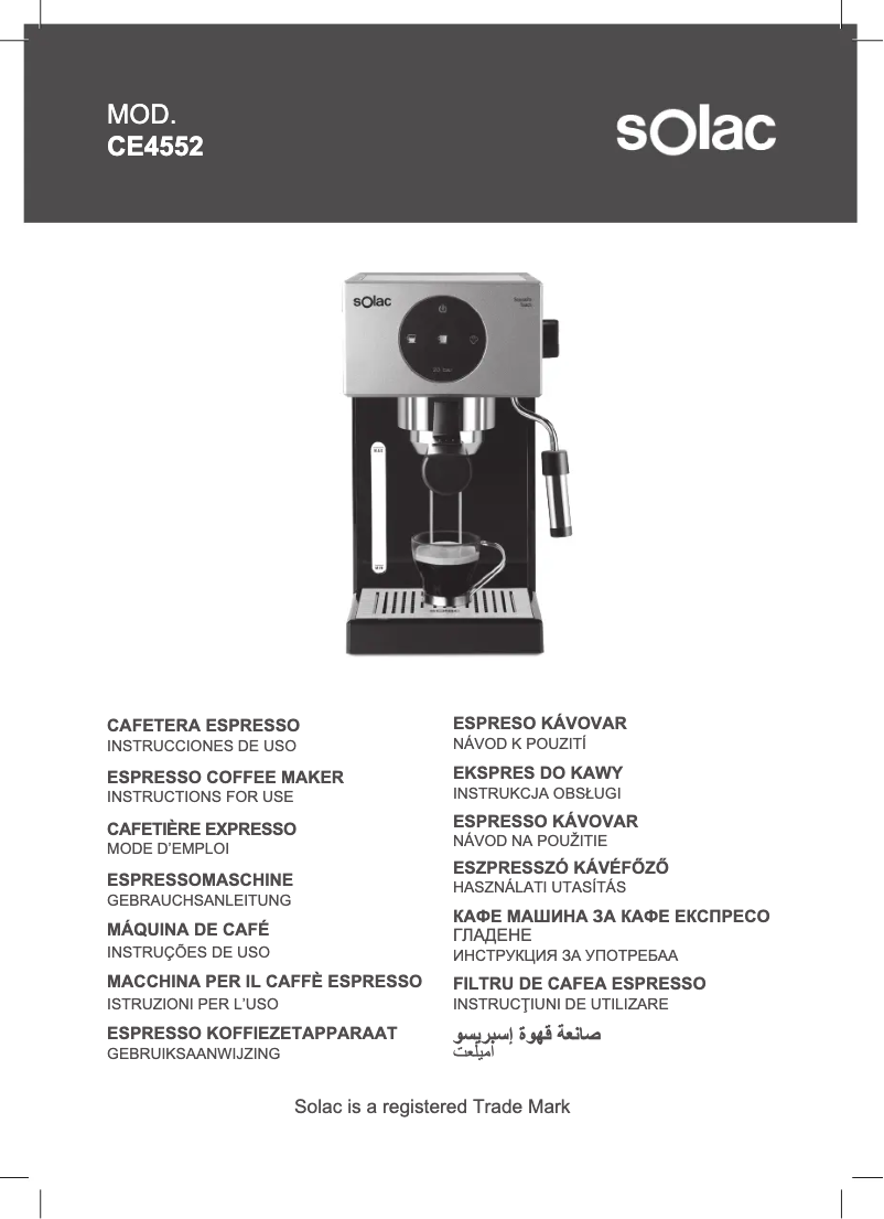 Imagen de la primera página del manual del dispositivo Squissita Touch CE4552