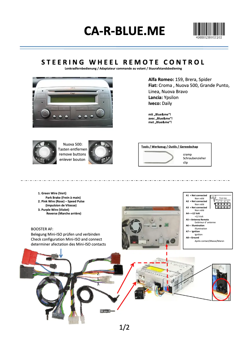 Imagen de la primera página del manual del dispositivo CA-R-BLUE.ME.001