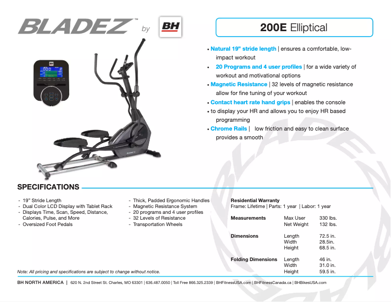 Imagen de la primera página del manual del dispositivo 200E