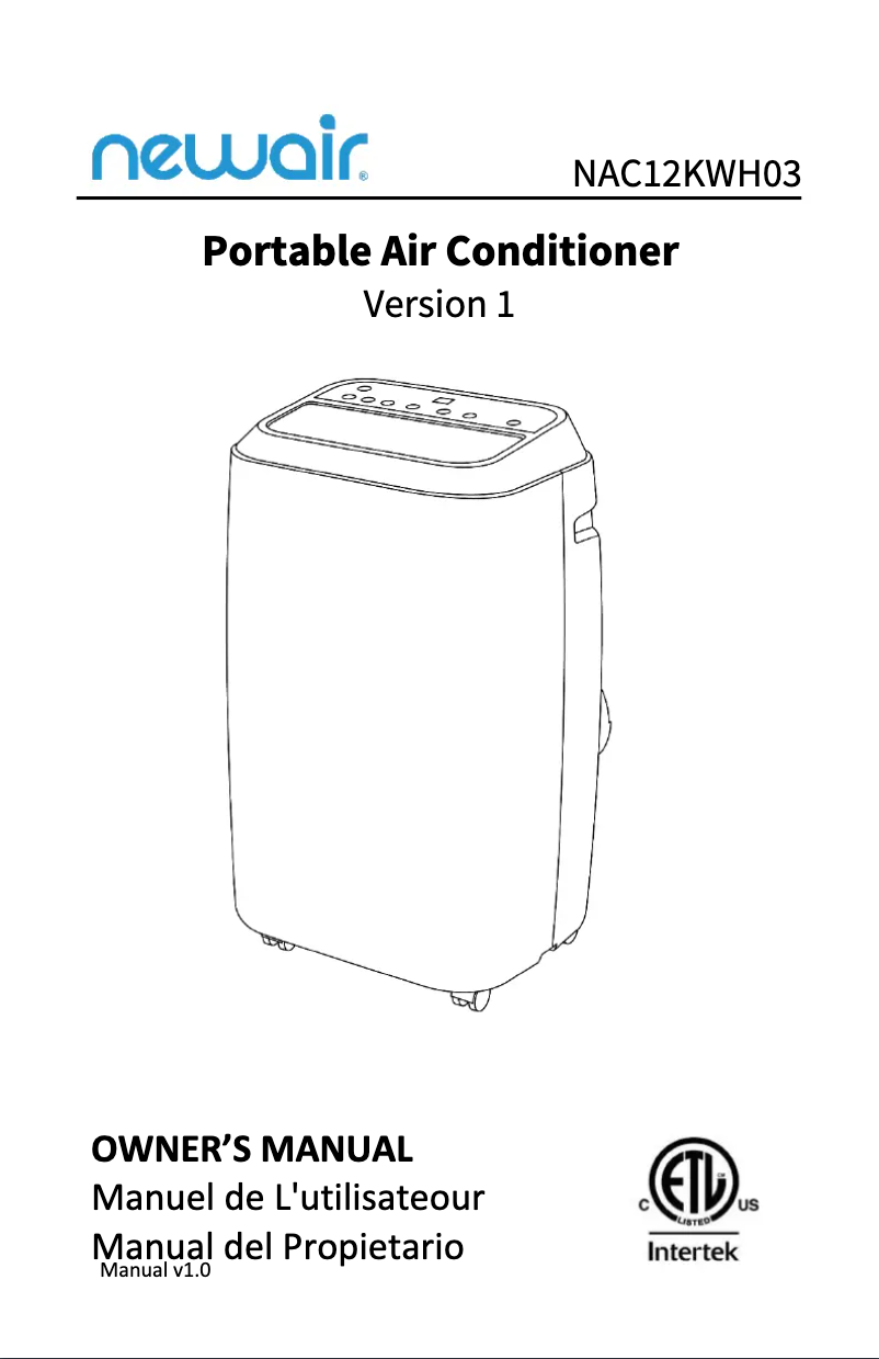 Página 1 del manual Manual de usuario NewAir NAC12KWH03