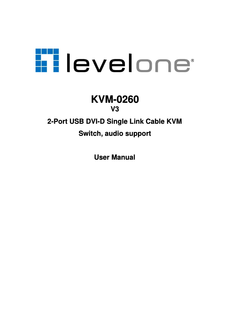 Imagen de la primera página del manual del dispositivo KVM-0260