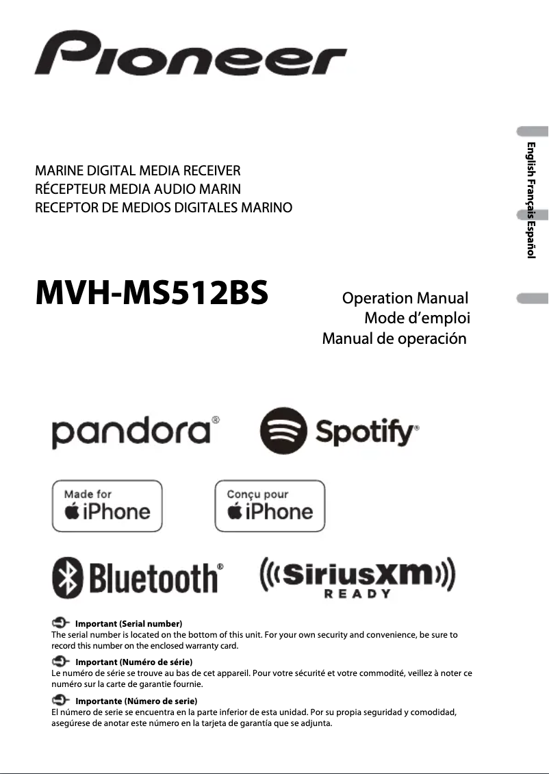 Imagen de la primera página del manual del dispositivo MVH-MS512BS
