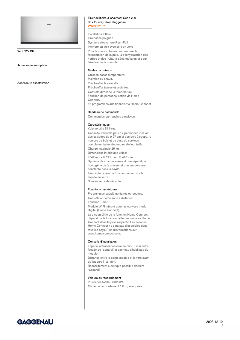 Imagen de la primera página del manual del dispositivo WSP222132