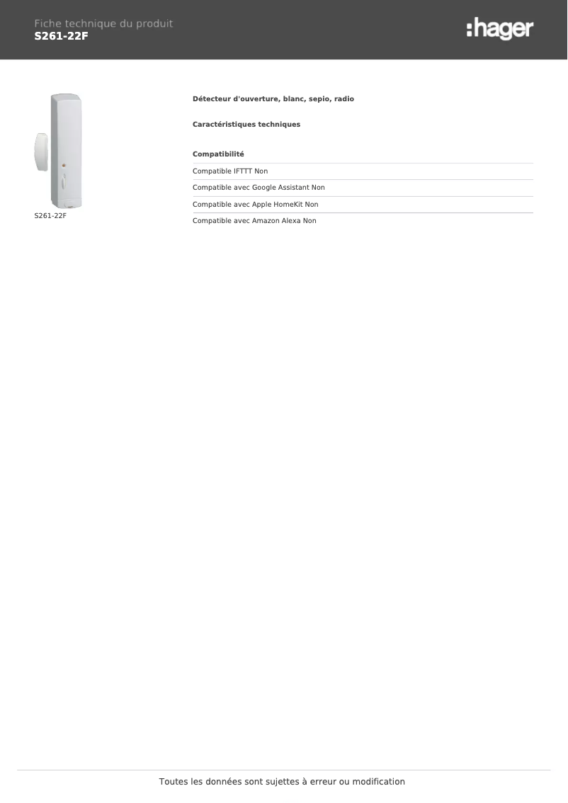 Imagen de la primera página del manual del dispositivo S261-22F