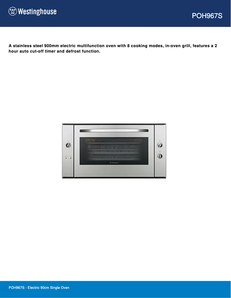 Página nº 1 - Manual de usuario Westinghouse POH967S