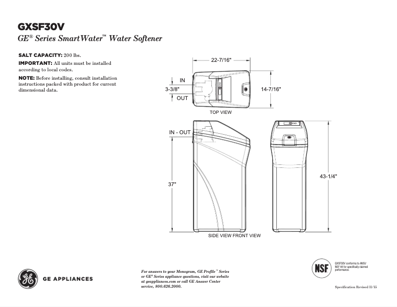 Imagen de la primera página del manual del dispositivo GXSF30V