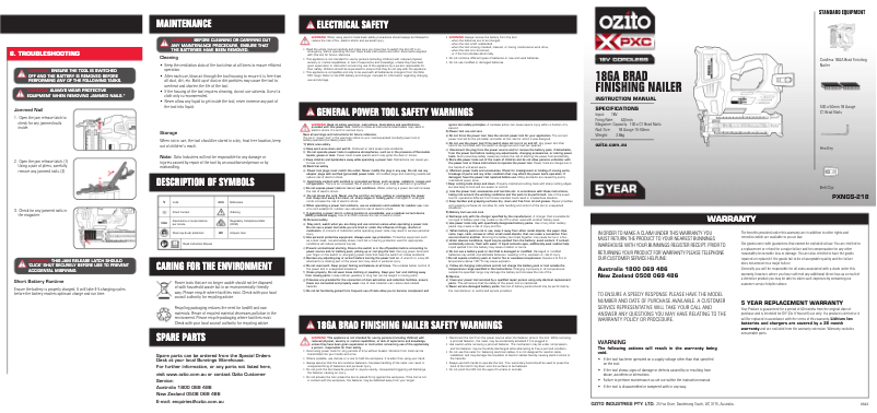 Imagen de la primera página del manual del dispositivo PXNGS-218