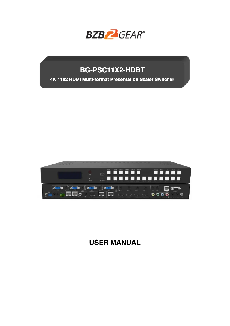Imagen de la primera página del manual del dispositivo BG-PSC11X2-HDBT